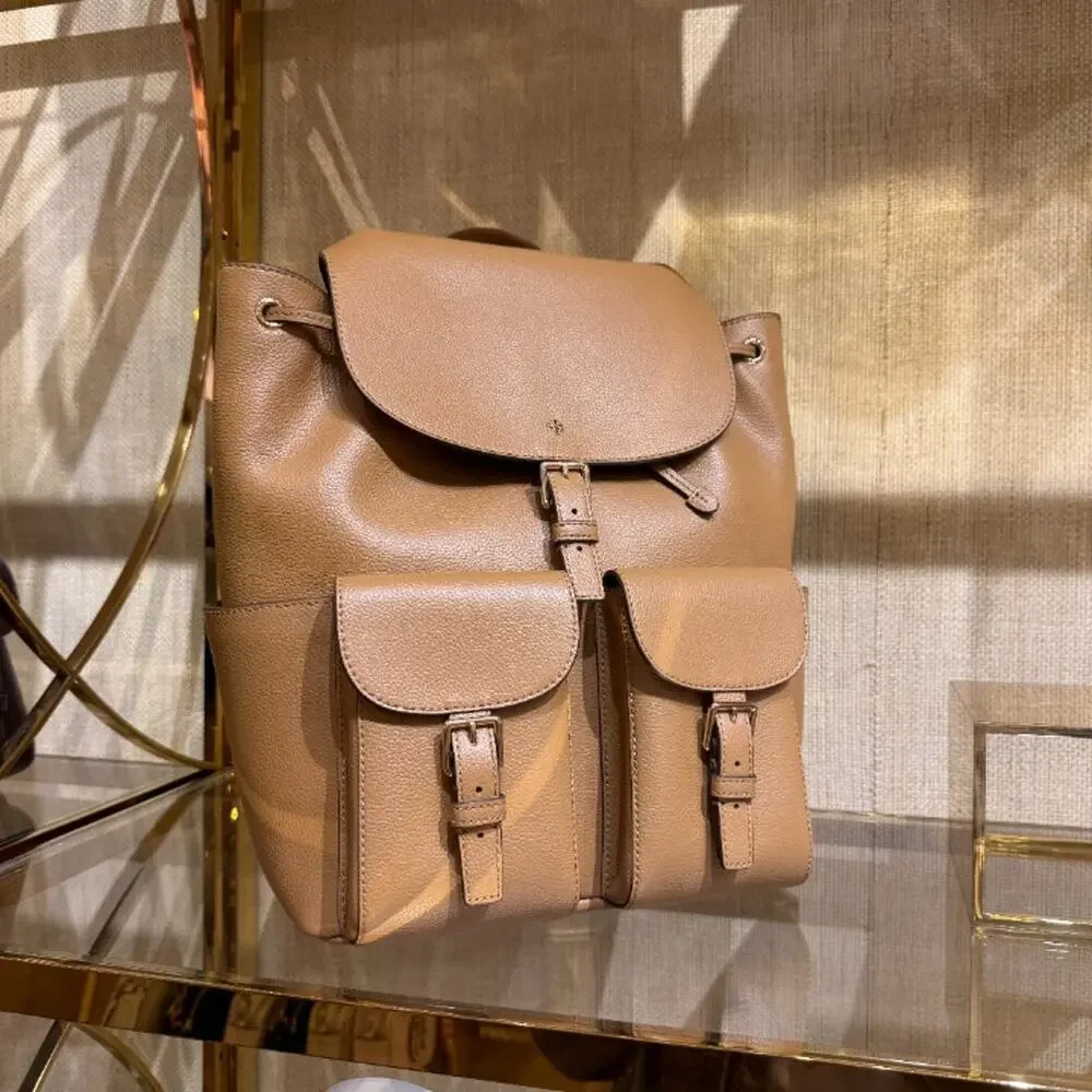 New‼️Tory Burch Blake Backpack 189043 Leather $495 Tiramisu